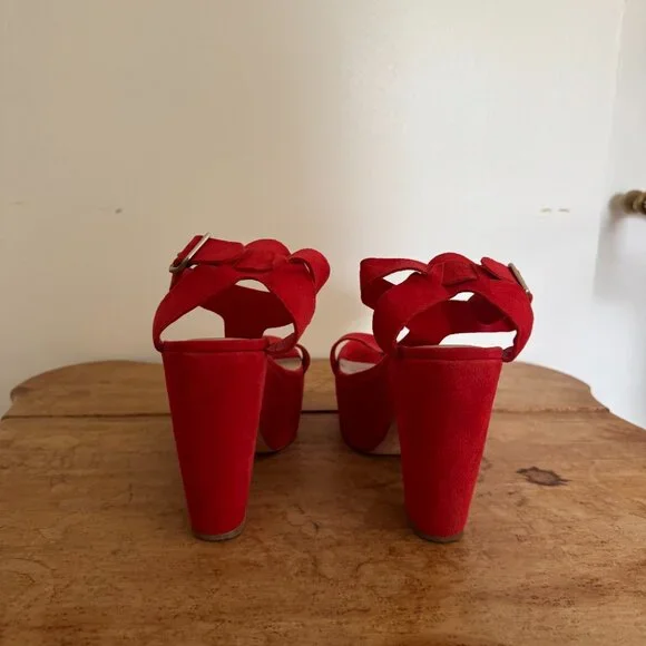 Loeffler Randall Minette High Platform Wedge in Poppy Red, Size 9 - Picture 5 of 9